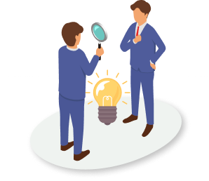 ２人の男性がアイディアの検討中